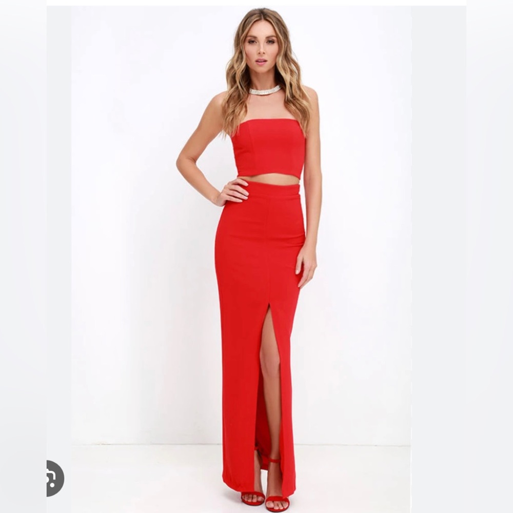Lulus.Better Than A Sequel Red Two-Piece Dress.No… - image 5